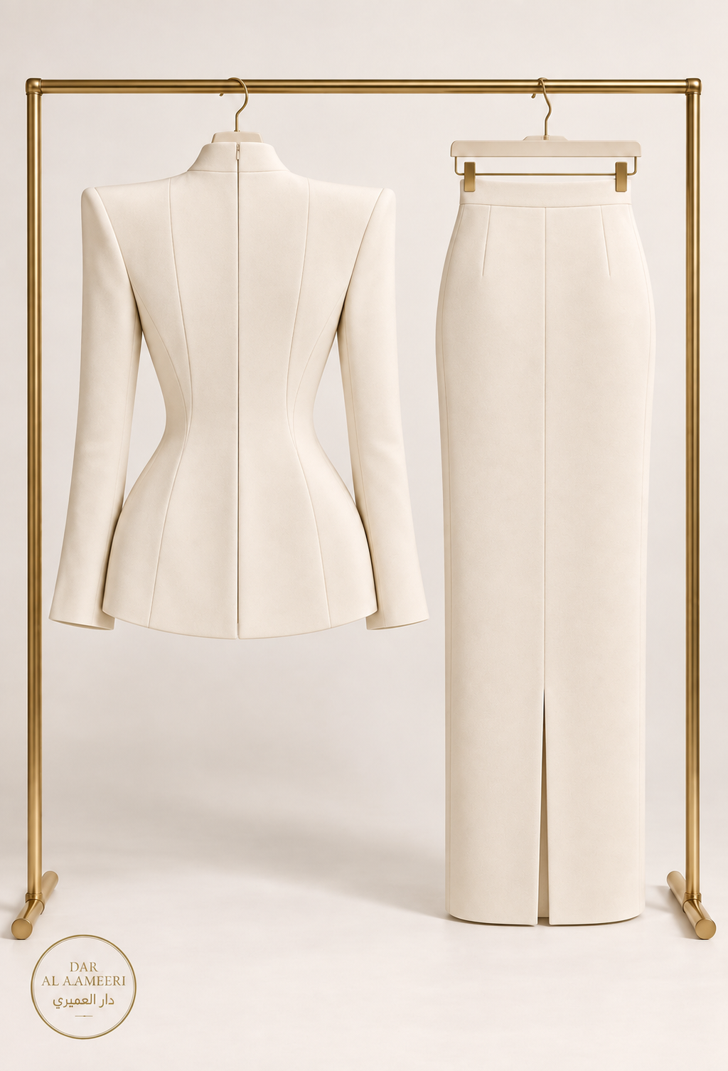 بدلة أوف وايت بياقة واقفة
